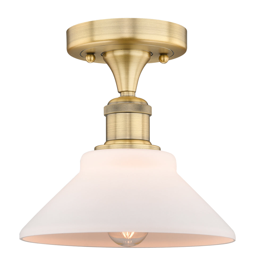 Innovations Lighting Orwell 9" Flush Mount - Brushed Brass Ceiling Flush Mounts Innovations Lighting Matte White ; Glass Type: White  