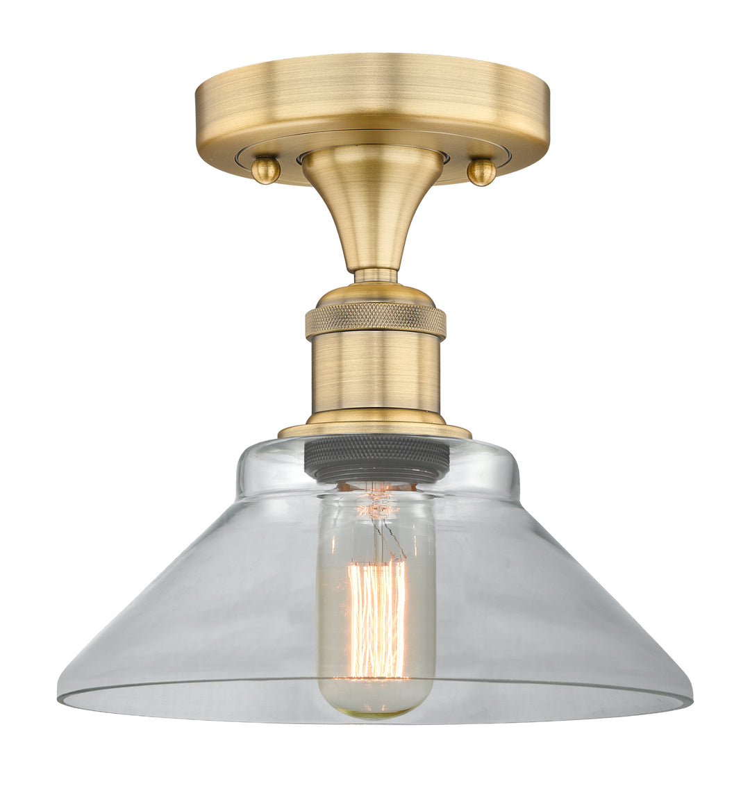 Innovations Lighting Orwell 9" Flush Mount - Brushed Brass Ceiling Flush Mounts Innovations Lighting Clear ; Glass Type: Clear  