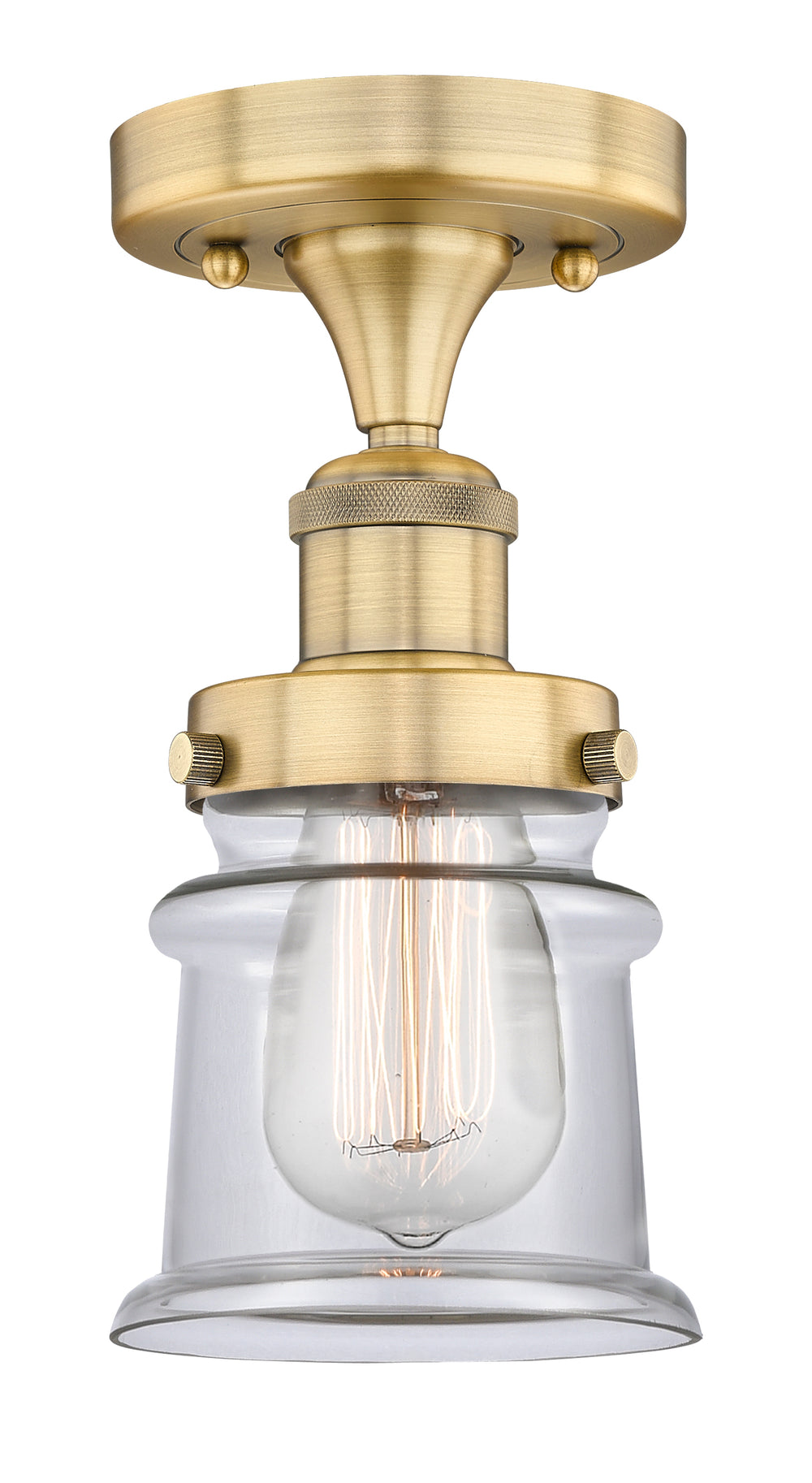 Innovations Lighting Canton 5" Semi-Flush Mount - Brushed Brass Ceiling Semi Flush Mounts Innovations Lighting   