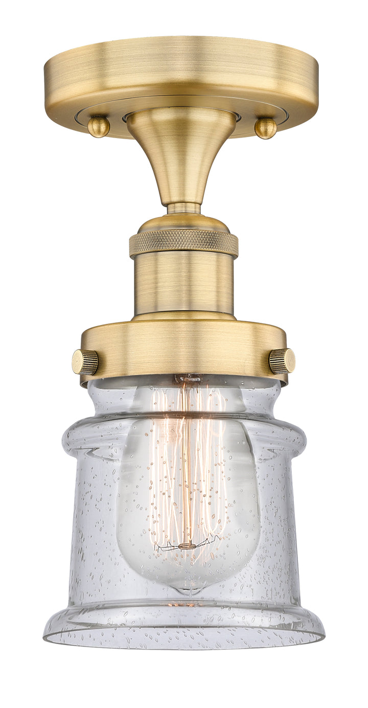 Innovations Lighting Canton 5" Semi-Flush Mount - Brushed Brass Ceiling Semi Flush Mounts Innovations Lighting Seedy ; Glass Type: Seeded  