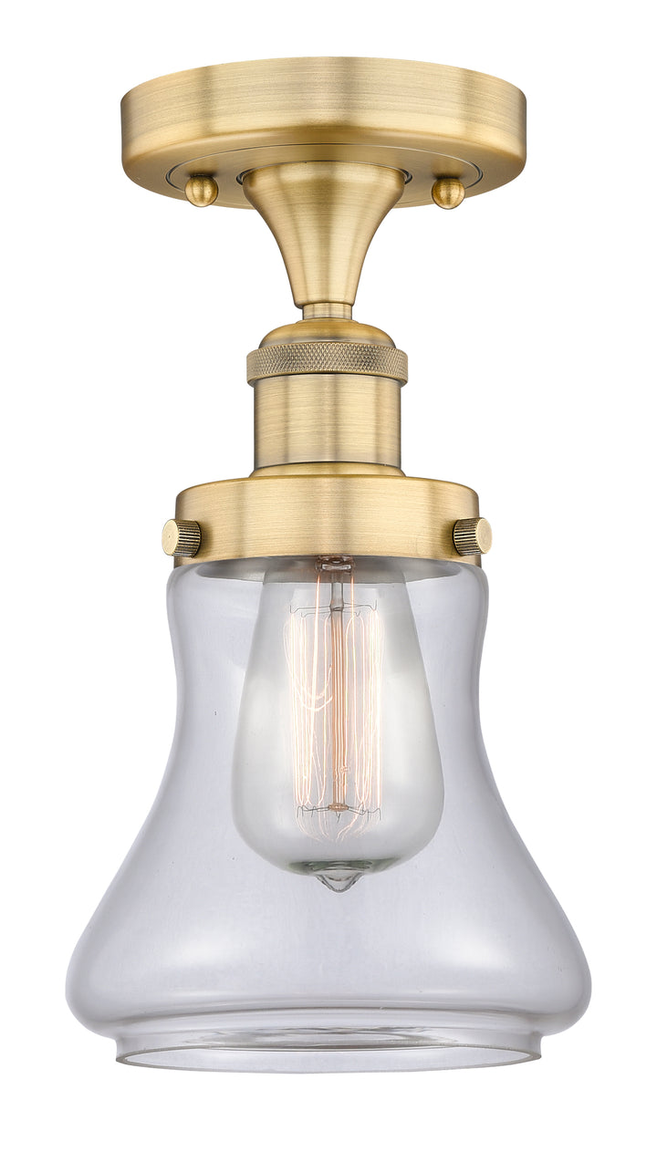 Innovations Lighting Bellmont 6" Semi-Flush Mount - Brushed Brass Ceiling Semi Flush Mounts Innovations Lighting Clear ; Glass Type: Transparent; Ribbed  