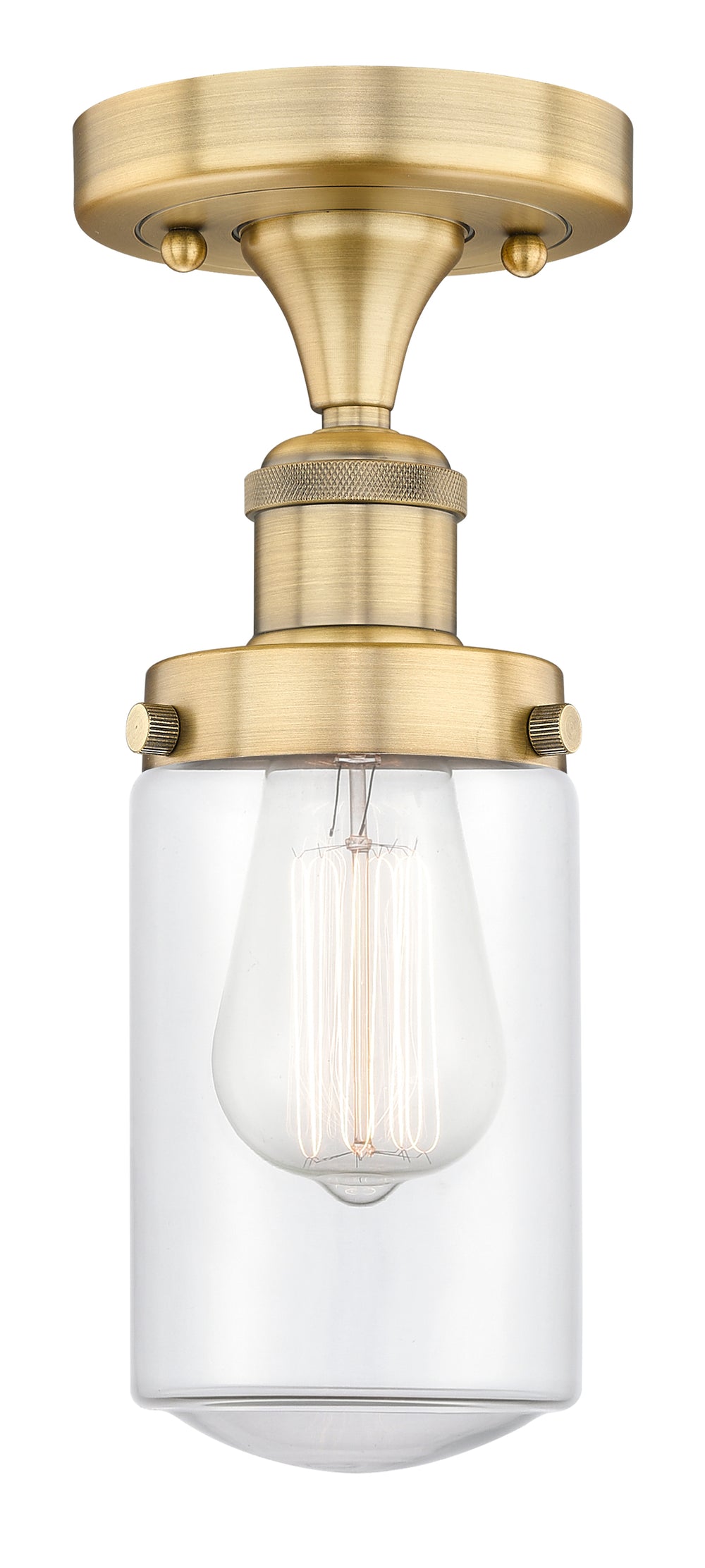 Innovations Lighting Dover 4.5" Semi-Flush Mount - Brushed Brass