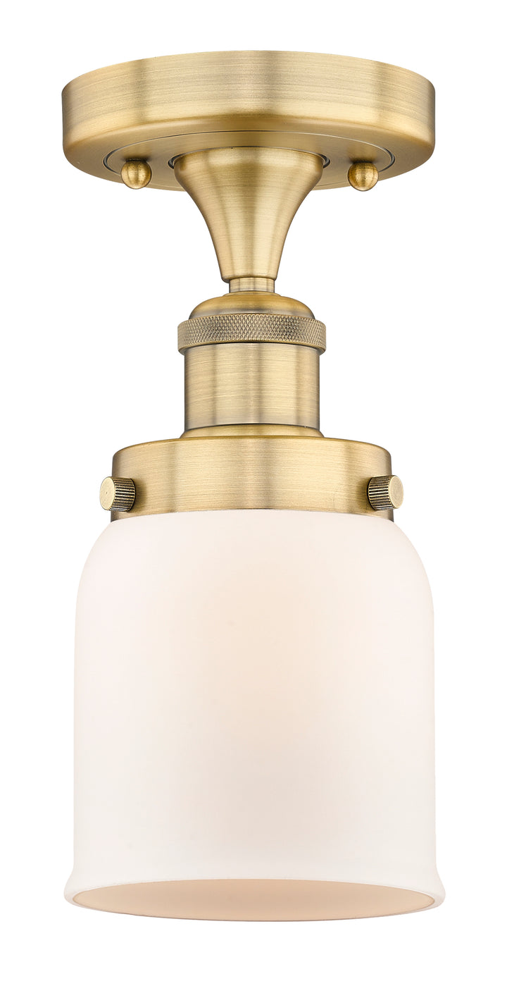 Innovations Lighting Bell 5" Semi-Flush Mount - Brushed Brass Ceiling Semi Flush Mounts Innovations Lighting Matte White ; Glass Type: Frosted  