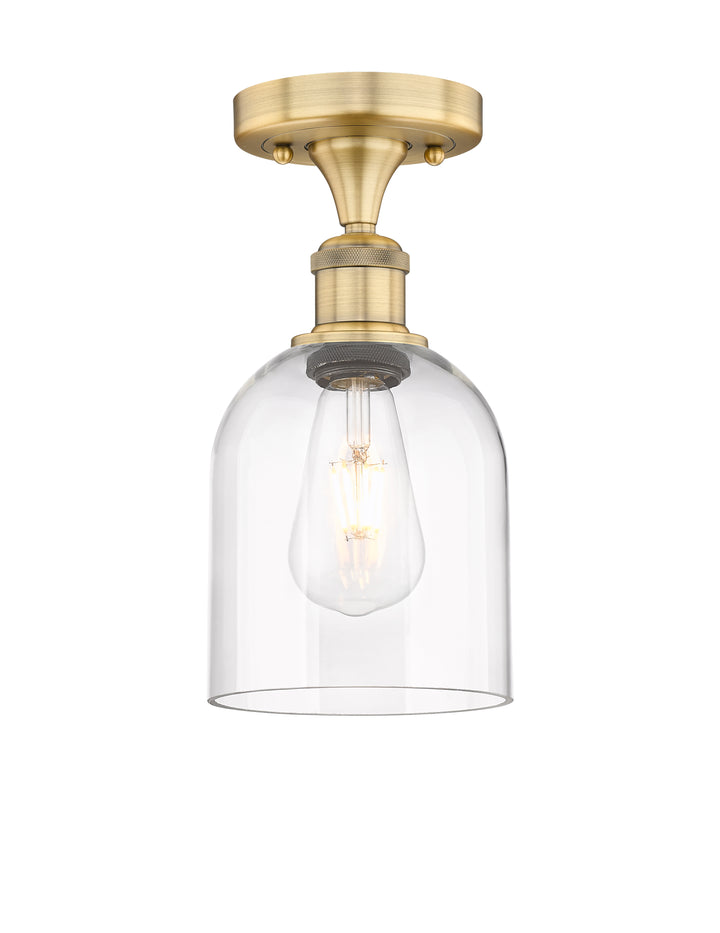 Innovations Lighting Bella 6" Semi-Flush Mount - Brushed Brass Ceiling Semi Flush Mounts Innovations Lighting Clear ; Glass Type: Clear  