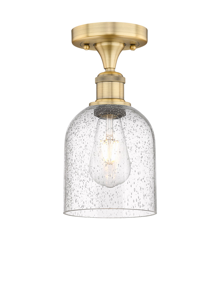 Innovations Lighting Bella 6" Semi-Flush Mount - Brushed Brass Ceiling Semi Flush Mounts Innovations Lighting Seedy ; Glass Type: Transparent  