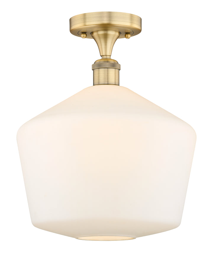 Innovations Lighting Cindyrella 12" Semi-Flush Mount - Brushed Brass Ceiling Semi Flush Mounts Innovations Lighting Cased Matte White ; Glass Type: White  