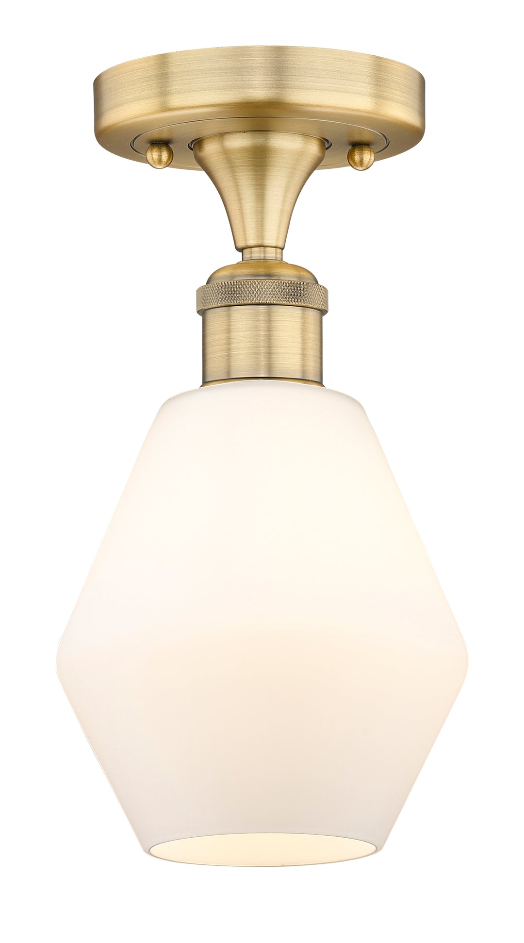 Innovations Lighting Cindyrella 6" Semi-Flush Mount - Brushed Brass Ceiling Semi Flush Mounts Innovations Lighting Cased Matte White ; Glass Type: White  