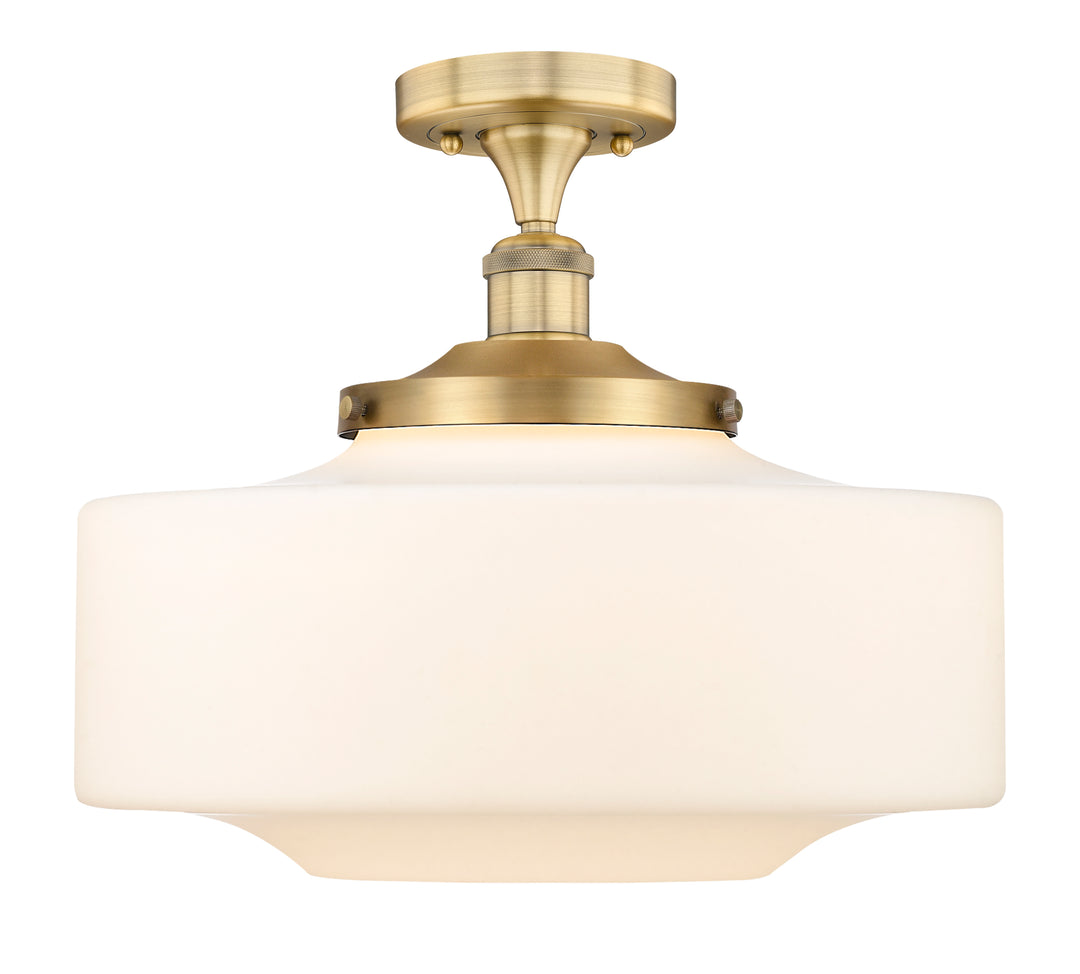 Innovations Lighting Bridgeton 16" Semi-Flush Mount - Brushed Brass Ceiling Semi Flush Mounts Innovations Lighting Matte White ; Glass Type: Frosted  