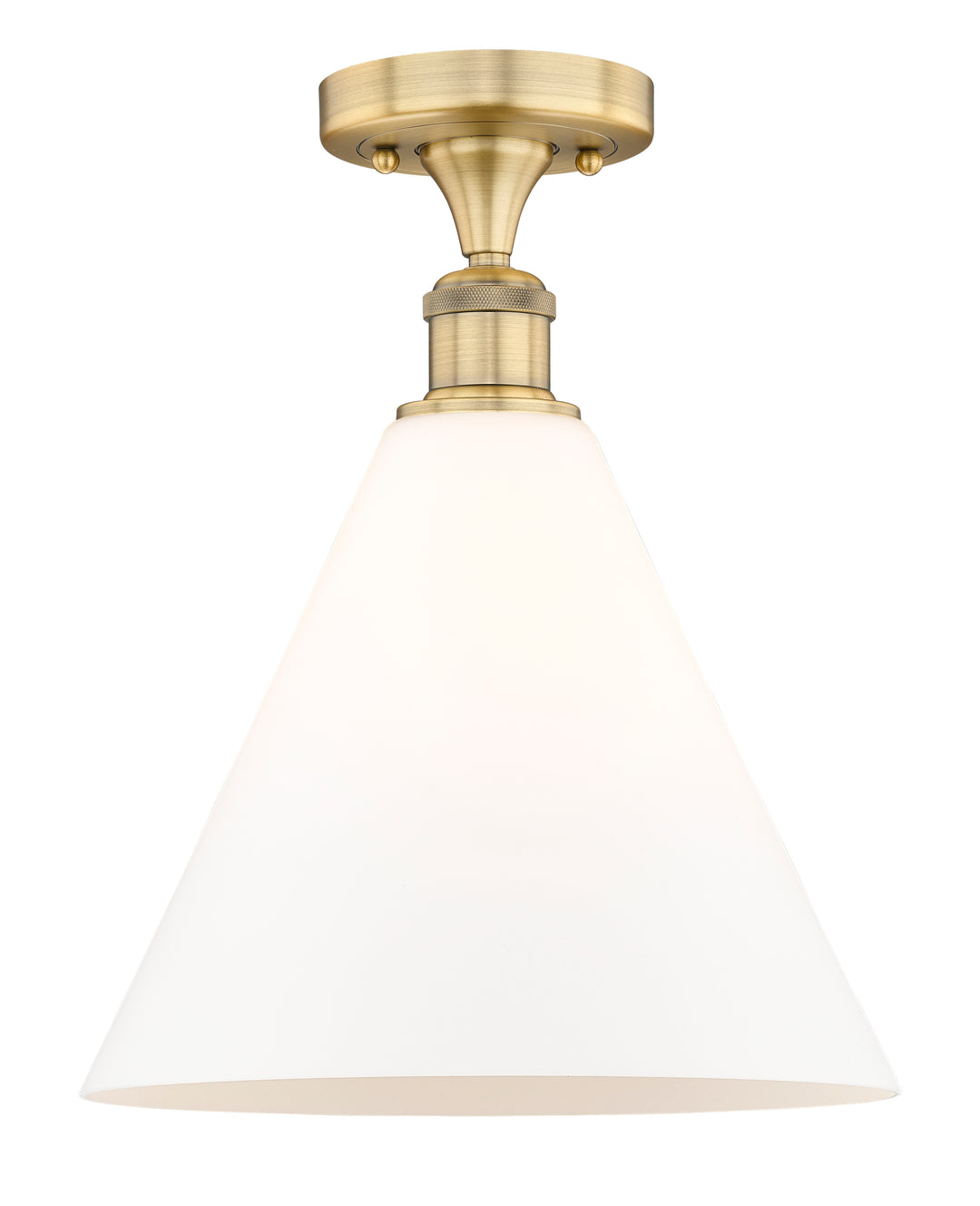 Innovations Lighting Berkshire Glass 12" Semi-Flush Mount - Brushed Brass Ceiling Semi Flush Mounts Innovations Lighting Matte White ; Glass Type: White  