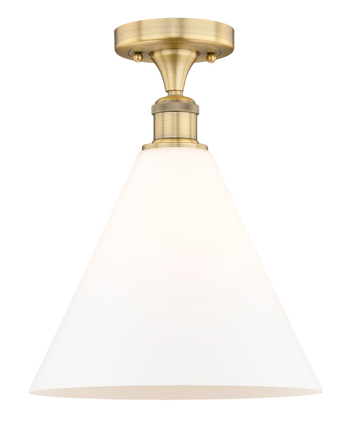 Innovations Lighting Berkshire Glass 12" Semi-Flush Mount - Brushed Brass Ceiling Semi Flush Mounts Innovations Lighting Matte White ; Glass Type: White  