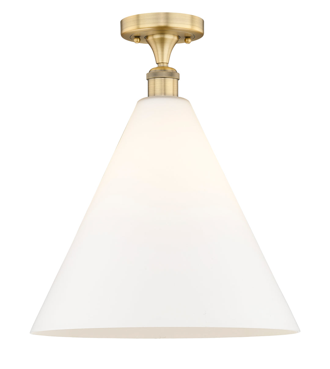 Innovations Lighting Berkshire Glass 16" Semi-Flush Mount - Brushed Brass Ceiling Semi Flush Mounts Innovations Lighting Matte White ; Glass Type: White  