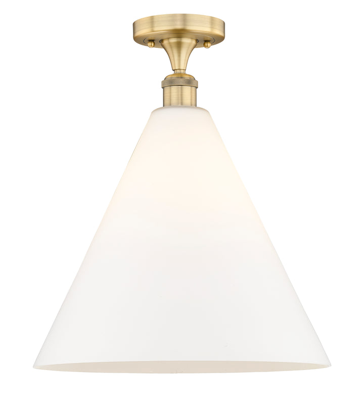 Innovations Lighting Berkshire Glass 16" Semi-Flush Mount - Brushed Brass Ceiling Semi Flush Mounts Innovations Lighting Matte White ; Glass Type: White  