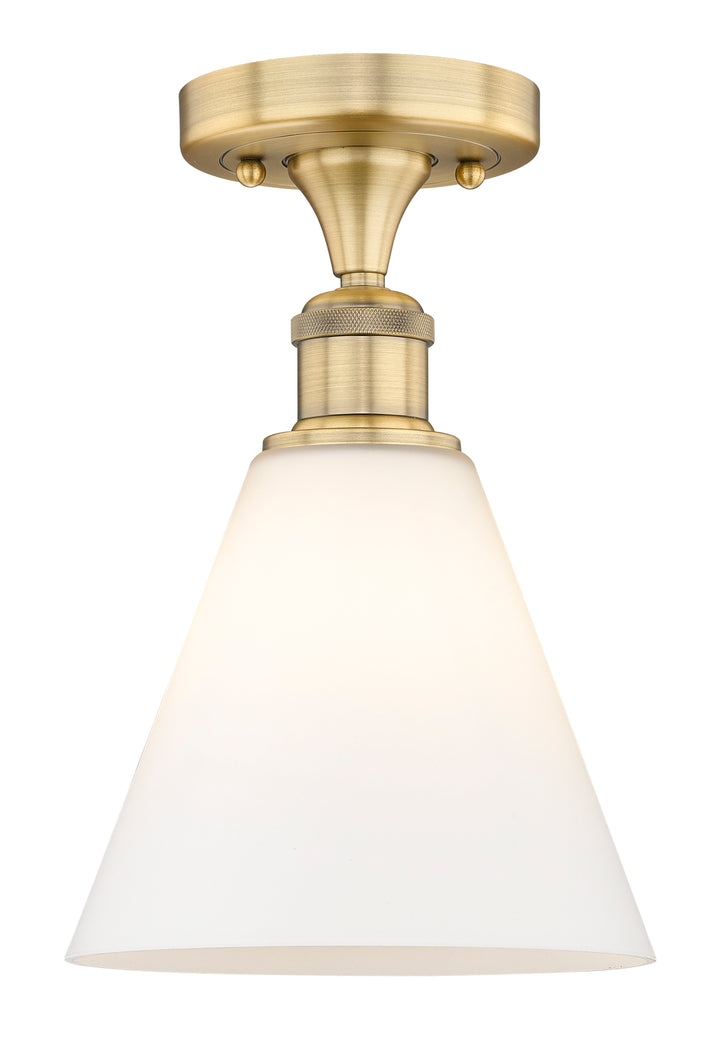 Innovations Lighting Berkshire Glass 8" Semi-Flush Mount - Brushed Brass Ceiling Semi Flush Mounts Innovations Lighting Matte White ; Glass Type: White  