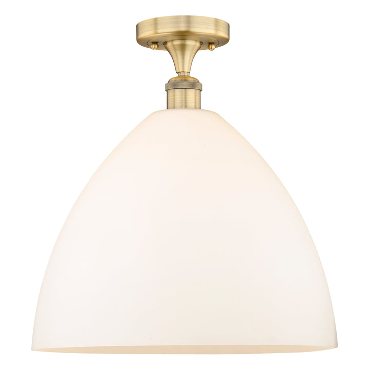 Innovations Lighting Bristol 16" Semi-Flush Mount - Brushed Brass Ceiling Semi Flush Mounts Innovations Lighting Matte White ; Glass Type: White  