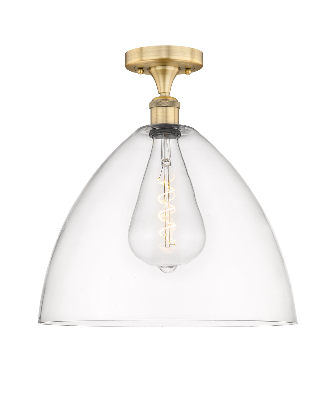 Innovations Lighting Bristol 16" Semi-Flush Mount - Brushed Brass Ceiling Semi Flush Mounts Innovations Lighting Clear ; Glass Type: Clear  