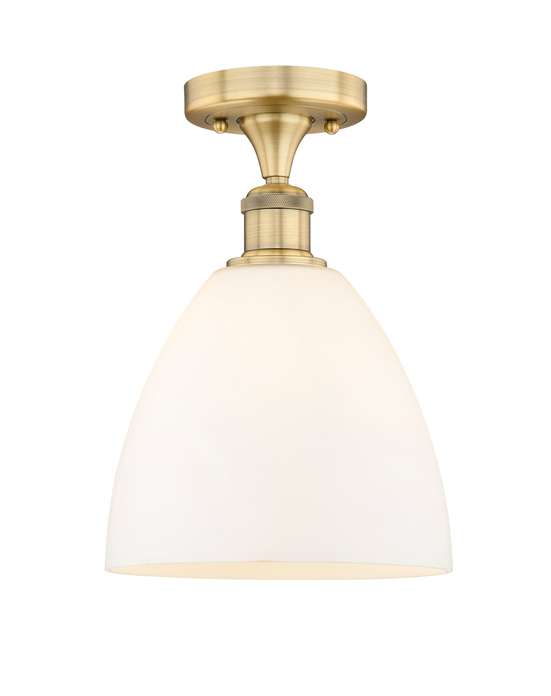 Innovations Lighting Bristol 9" Semi-Flush Mount - Brushed Brass Ceiling Semi Flush Mounts Innovations Lighting Matte White ; Glass Type: White  