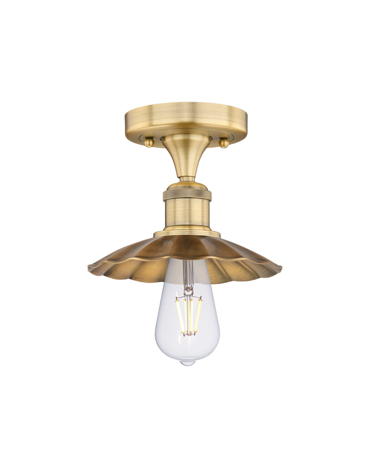 Innovations Lighting Scallop 7.5" Semi-Flush Mount - Brushed Brass Ceiling Semi Flush Mounts Innovations Lighting Default Title  