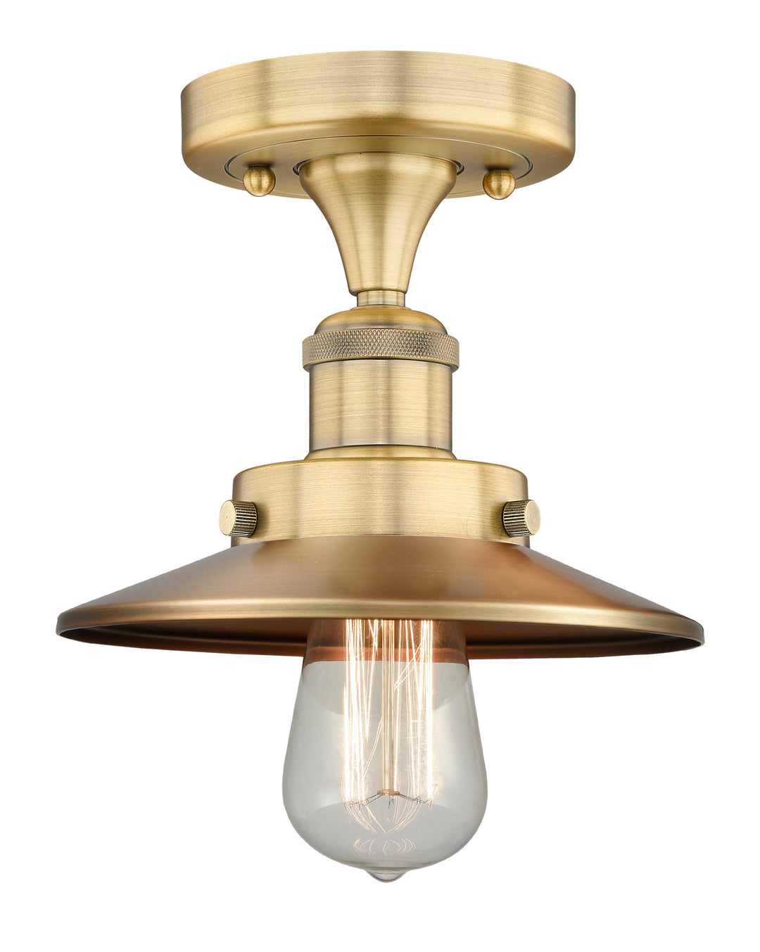 Innovations Lighting Railroad 8" Semi-Flush Mount - Brushed Brass