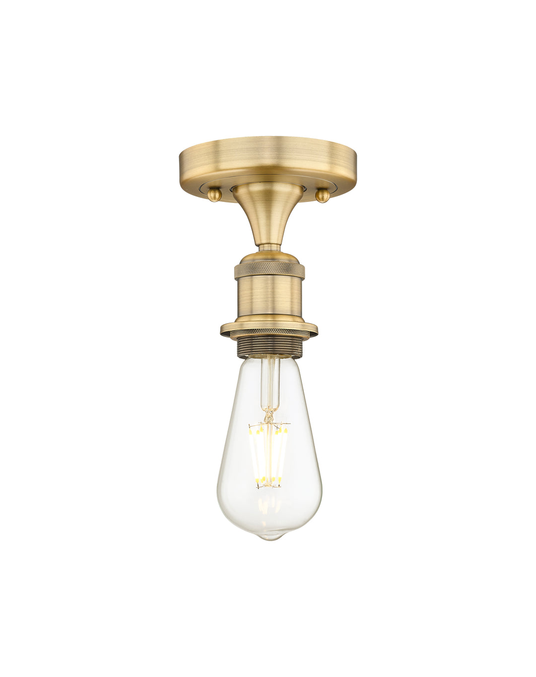 Innovations Lighting Bare Bulb Semi-Flush Mount - Brushed Brass Ceiling Semi Flush Mounts Innovations Lighting Default Title  