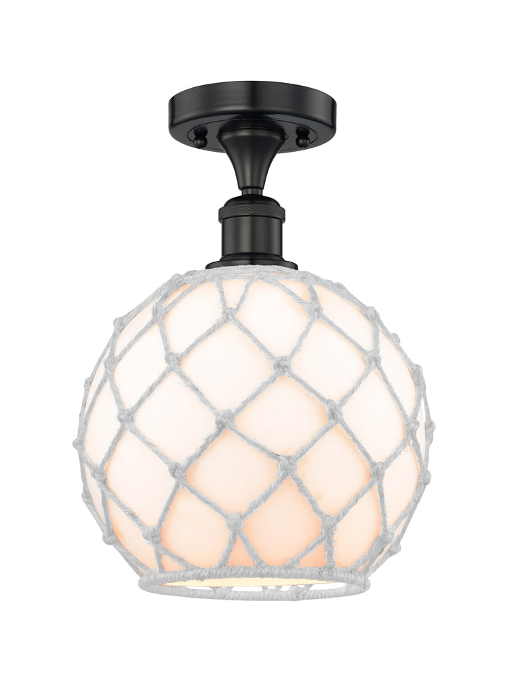 Innovations Lighting Large Farmhouse Rope Semi-Flush Mount - Matte Black