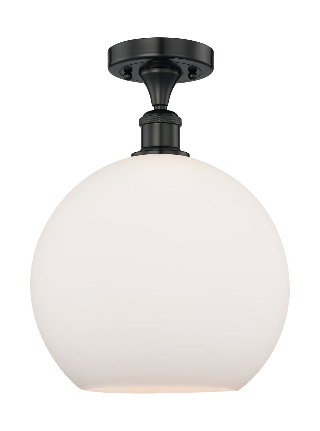 Innovations Lighting Athens 12" Semi-Flush Mount - Matte Black Ceiling Semi Flush Mounts Innovations Lighting Matte White ; Glass Type: White  