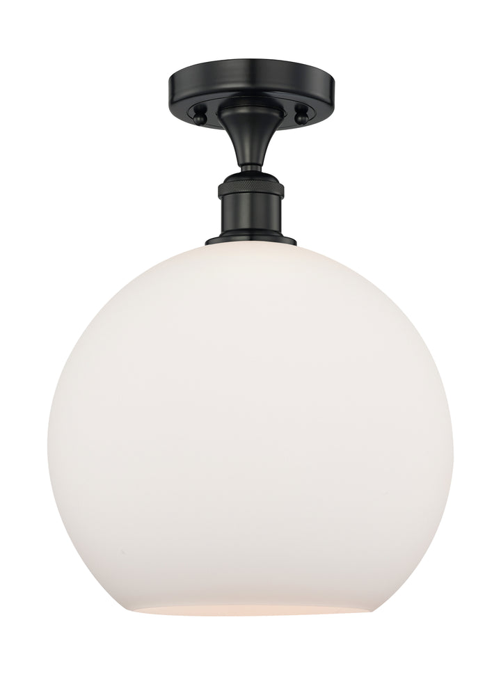 Innovations Lighting Athens 12" Semi-Flush Mount - Matte Black Ceiling Semi Flush Mounts Innovations Lighting Matte White ; Glass Type: White  