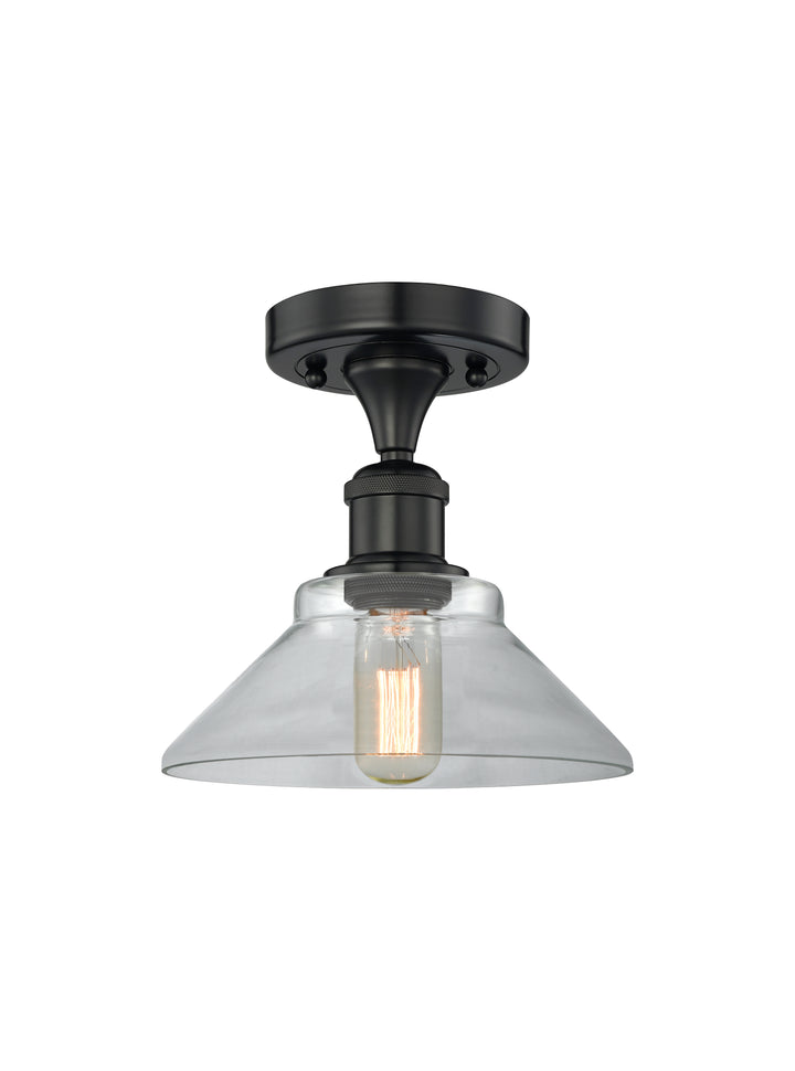 Innovations Lighting Orwell 9" Semi-Flush Mount - Matte Black Ceiling Semi Flush Mounts Innovations Lighting Clear ; Glass Type: Clear  