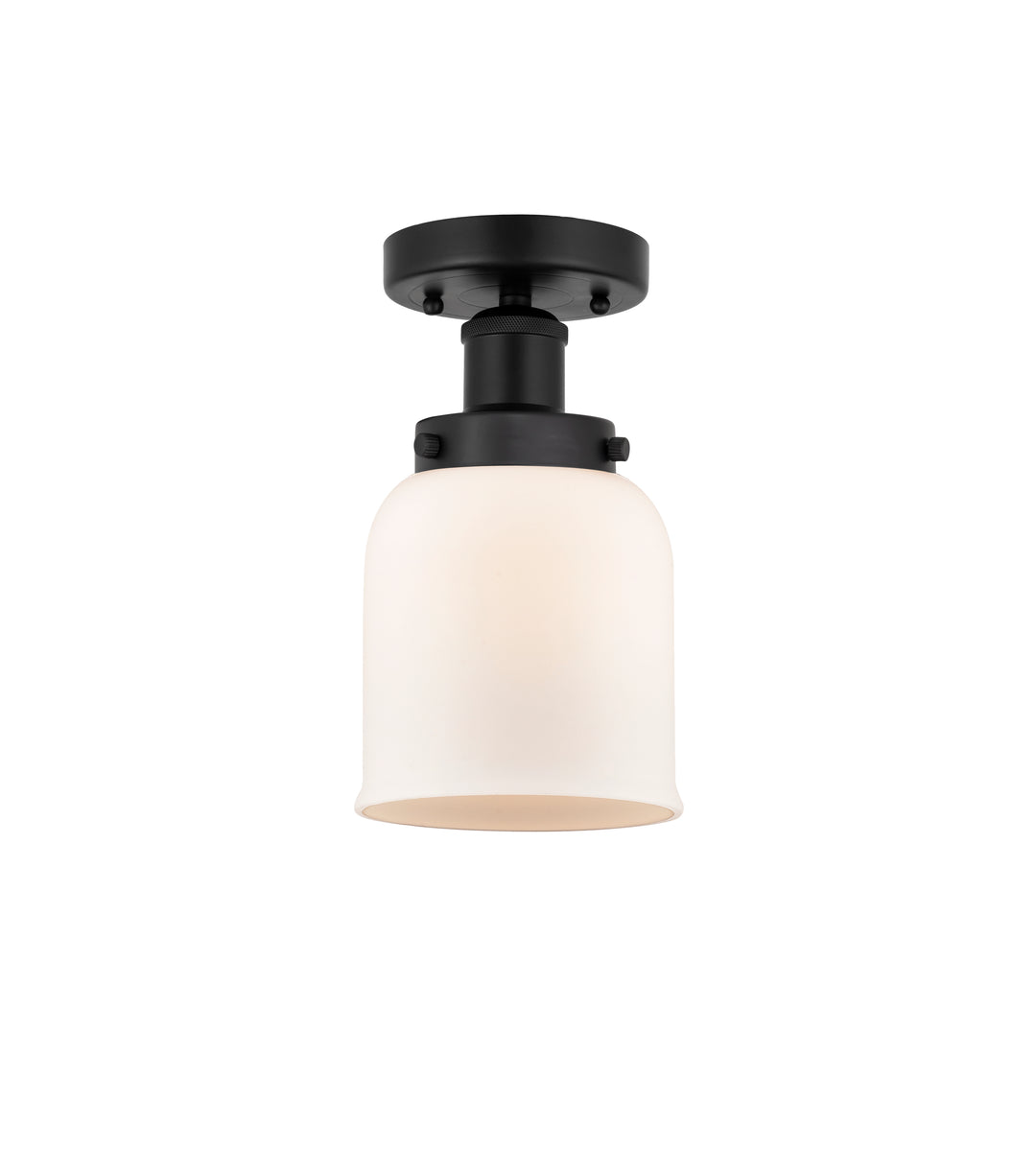 Innovations Lighting Bell 5" Semi-Flush Mount - Matte Black Ceiling Semi Flush Mounts Innovations Lighting Matte White ; Glass Type: Frosted  