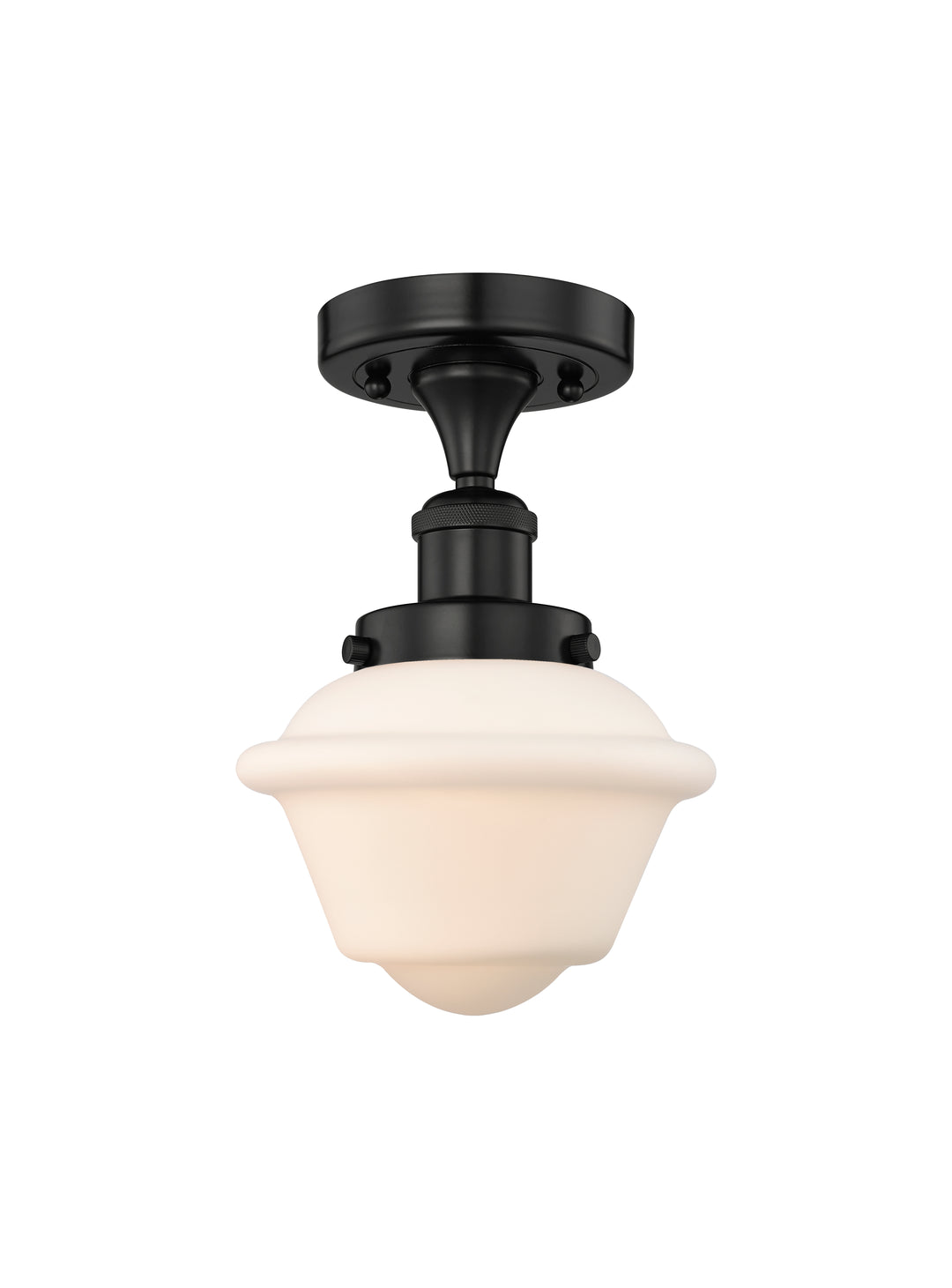 Innovations Lighting Oxford 7.5" Semi-Flush Mount - Matte Black Ceiling Semi Flush Mounts Innovations Lighting Matte White ; Glass Type: Frosted; Ribbed  