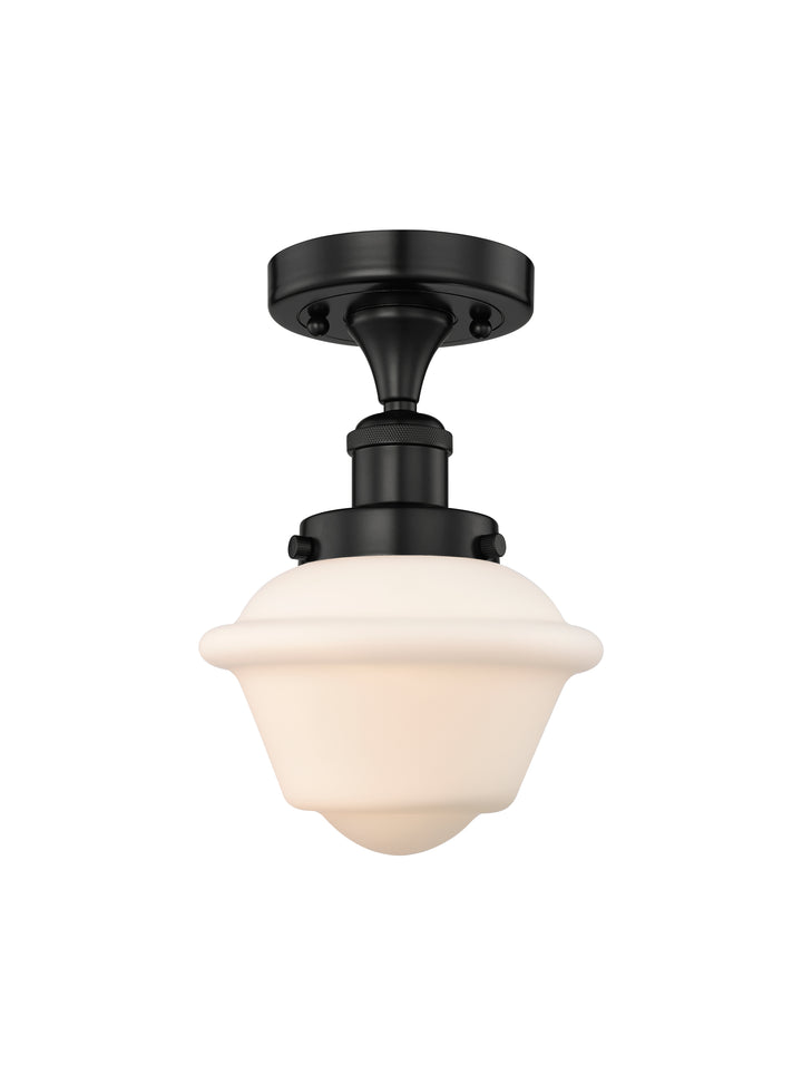 Innovations Lighting Oxford 7.5" Semi-Flush Mount - Matte Black Ceiling Semi Flush Mounts Innovations Lighting Matte White ; Glass Type: Frosted; Ribbed  