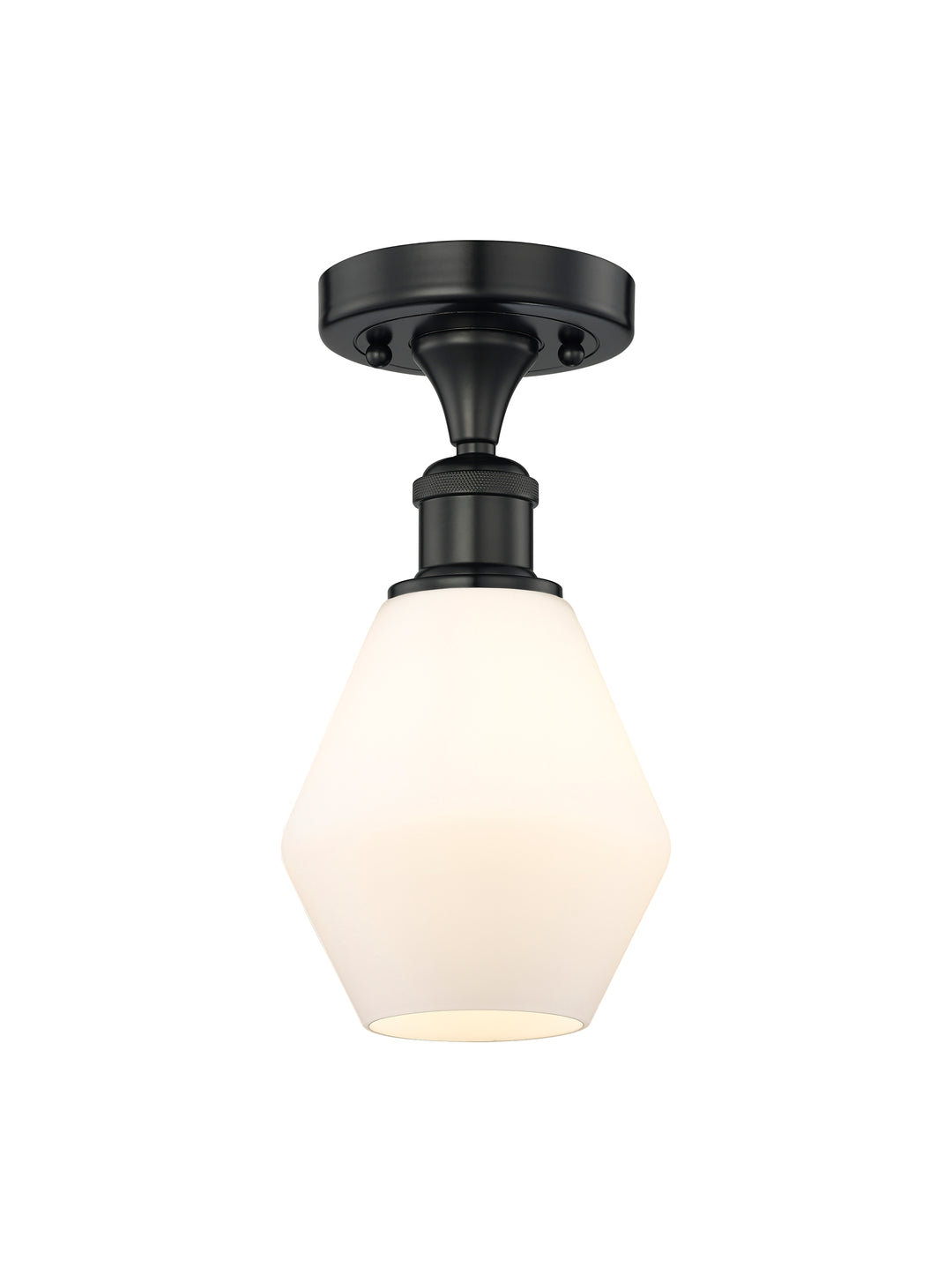 Innovations Lighting Cindyrella 6" Semi-Flush Mount - Matte Black Ceiling Semi Flush Mounts Innovations Lighting Cased Matte White ; Glass Type: White  