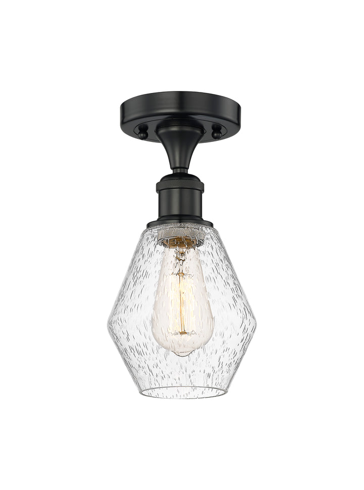 Innovations Lighting Cindyrella 6" Semi-Flush Mount - Matte Black Ceiling Semi Flush Mounts Innovations Lighting Seedy ; Glass Type: Seeded  