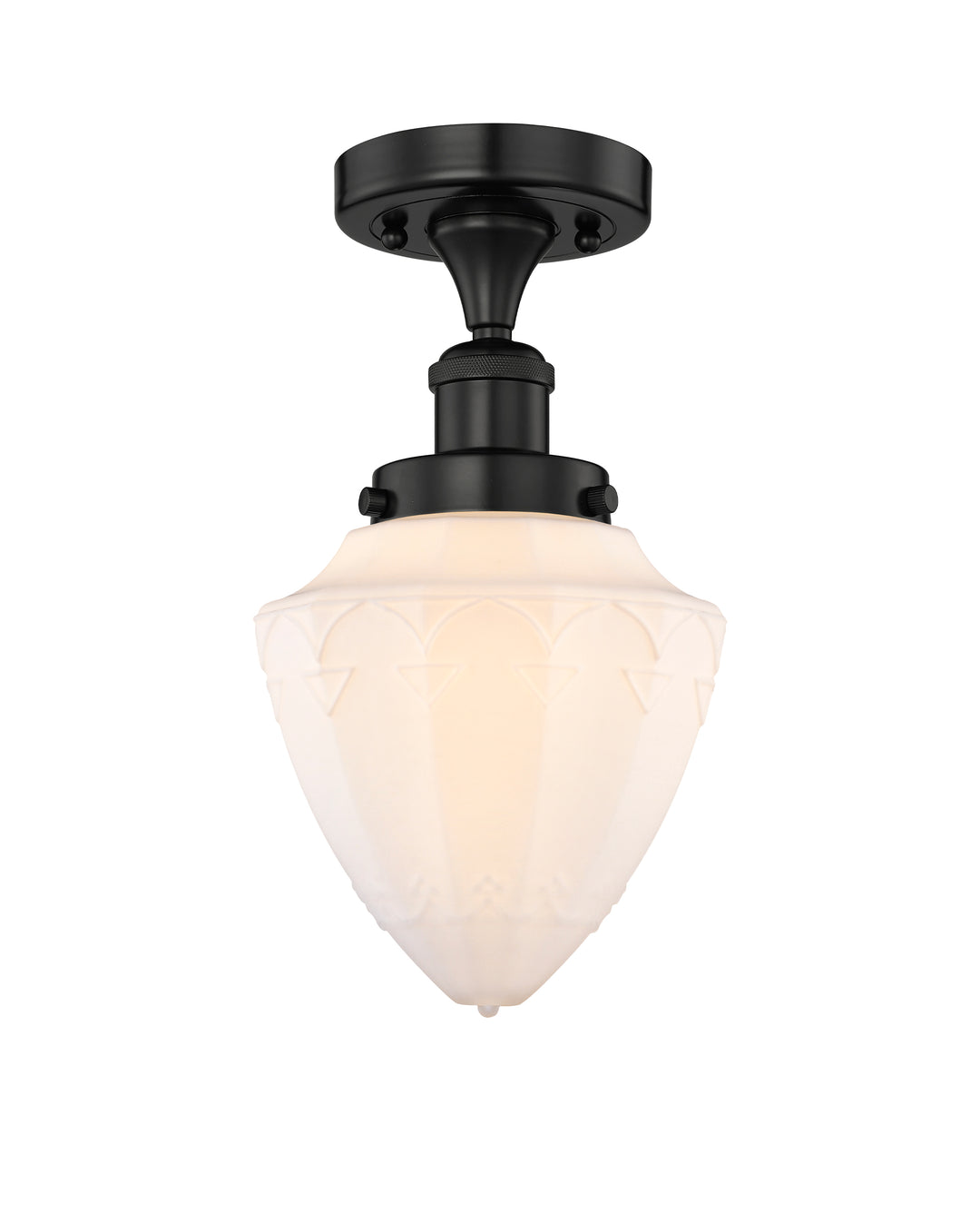 Innovations Lighting Bullet 7" Semi-Flush Mount - Matte Black Ceiling Semi Flush Mounts Innovations Lighting Matte White ; Glass Type: Frosted  