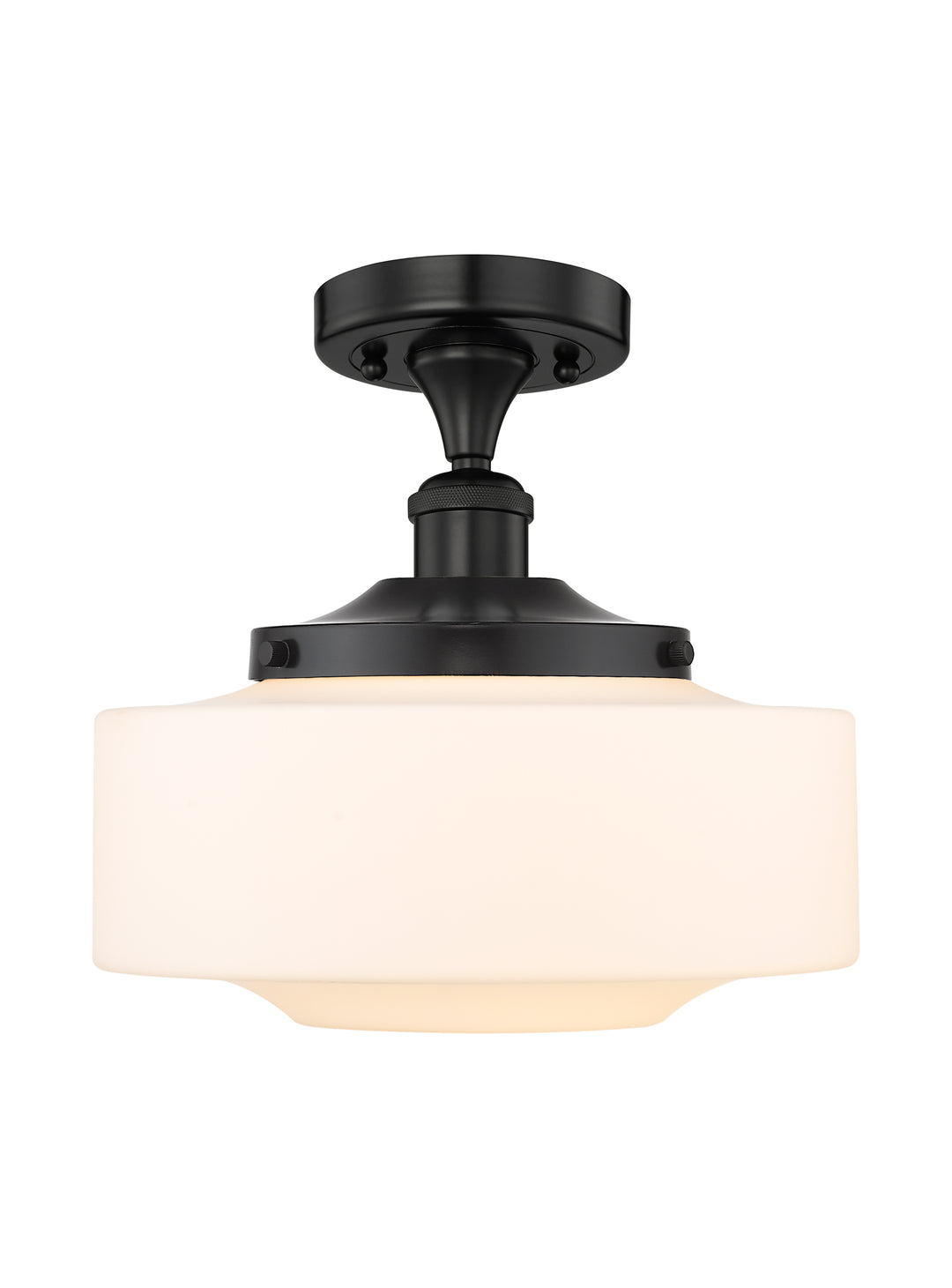 Innovations Lighting Bridgeton 12" Semi-Flush Mount - Matte Black Ceiling Semi Flush Mounts Innovations Lighting Matte White ; Glass Type: Frosted  