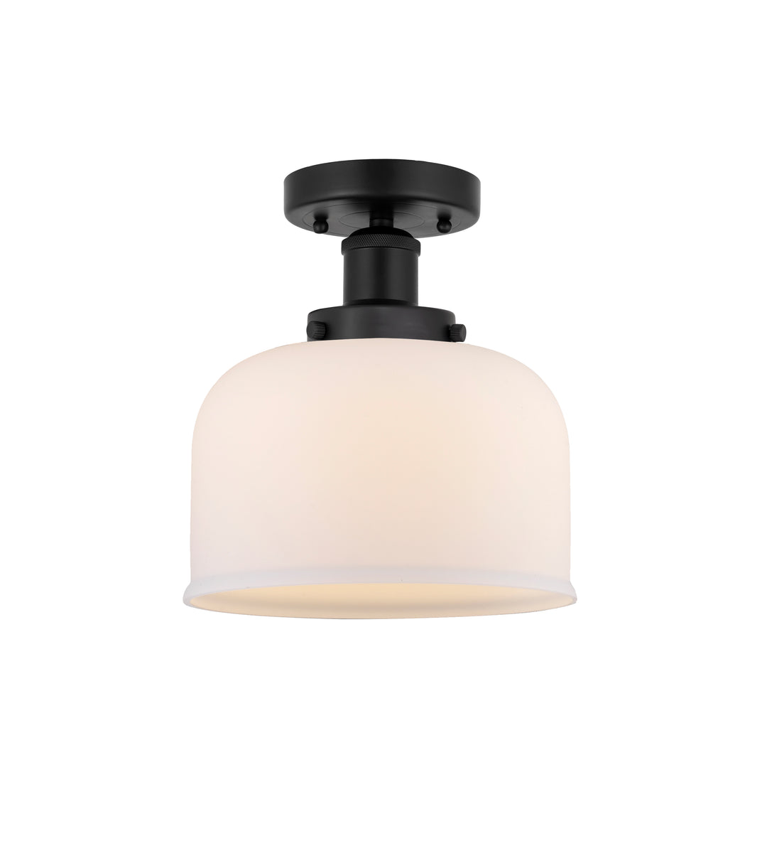 Innovations Lighting Bell 8" Semi-Flush Mount - Matte Black Ceiling Semi Flush Mounts Innovations Lighting Matte White ; Glass Type: Frosted  