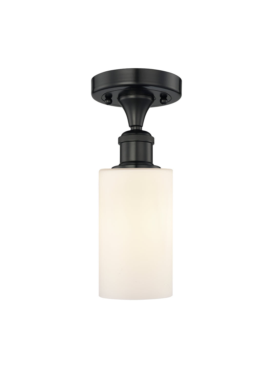 Innovations Lighting Clymer 4" Semi-Flush Mount - Matte Black Ceiling Semi Flush Mounts Innovations Lighting Matte White ; Glass Type: White  