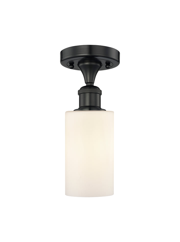 Innovations Lighting Clymer 4" Semi-Flush Mount - Matte Black Ceiling Semi Flush Mounts Innovations Lighting Matte White ; Glass Type: White  