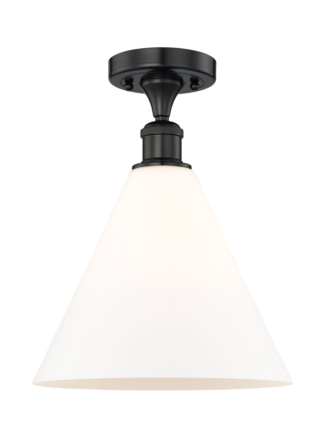 Innovations Lighting Berkshire Glass 12" Semi-Flush Mount - Matte Black Ceiling Semi Flush Mounts Innovations Lighting Matte White ; Glass Type: White  