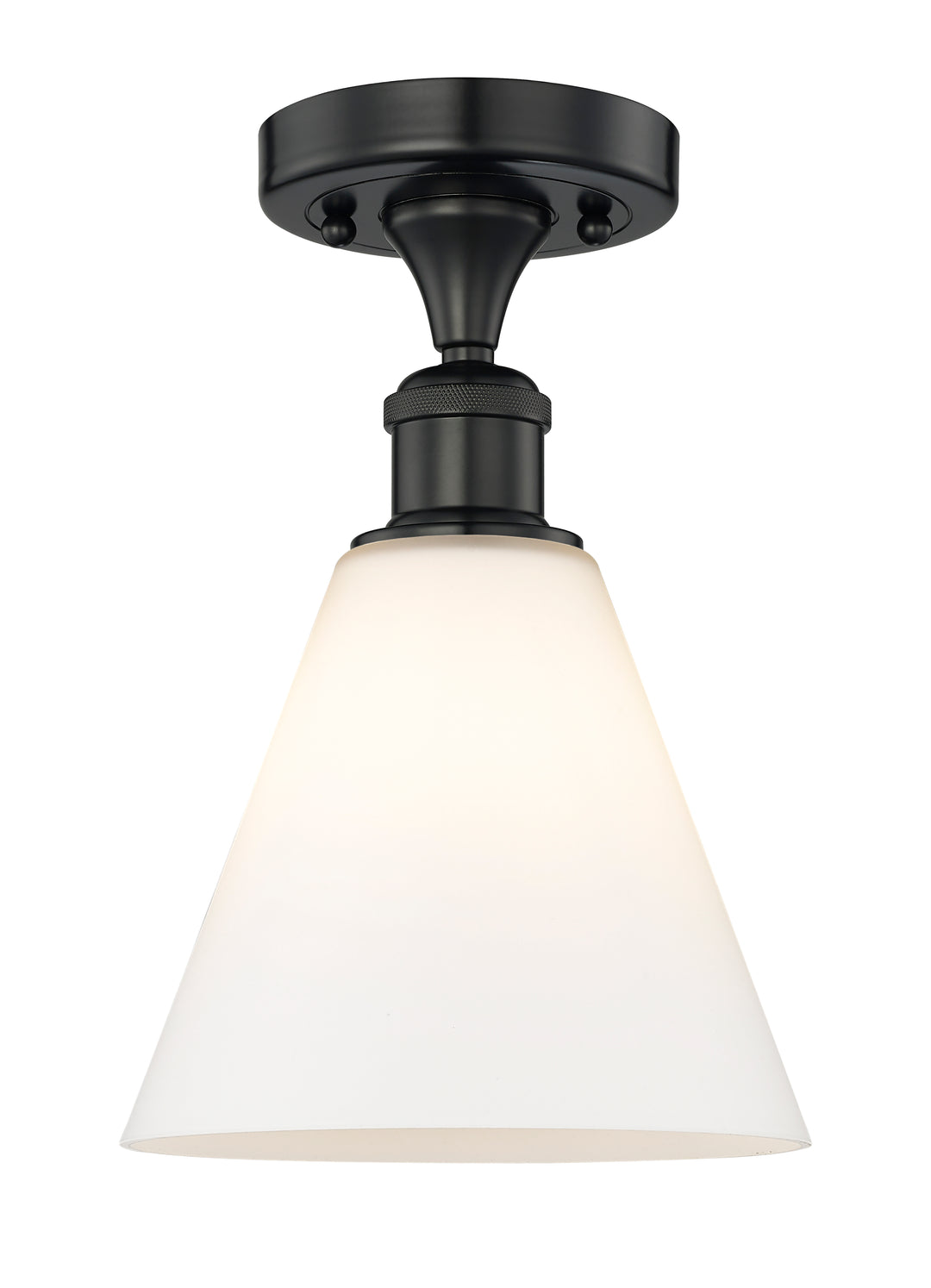 Innovations Lighting Berkshire Glass 8" Semi-Flush Mount - Matte Black Ceiling Semi Flush Mounts Innovations Lighting Matte White ; Glass Type: White  