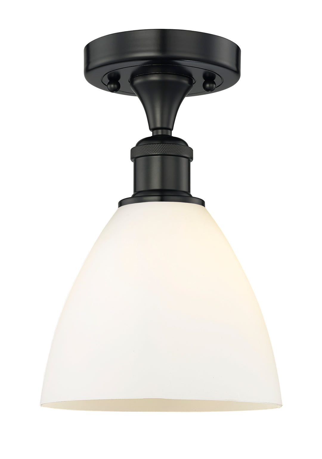 Innovations Lighting Bristol 7.5" Semi-Flush Mount - Matte Black Ceiling Semi Flush Mounts Innovations Lighting Matte White ; Glass Type: White  