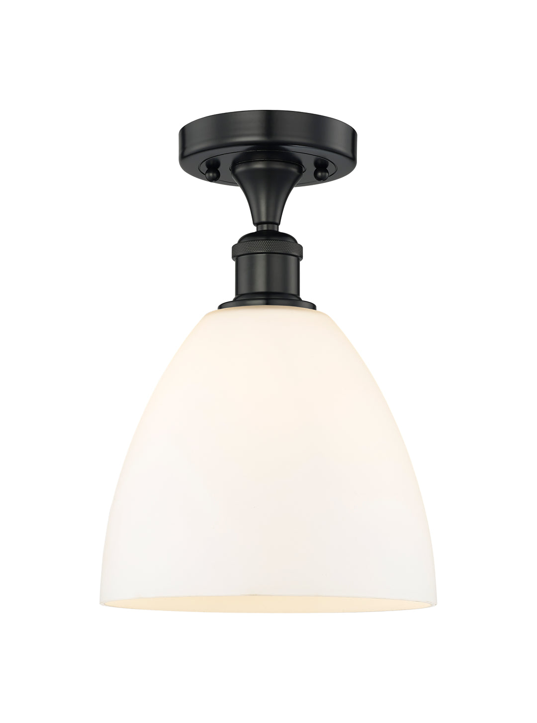 Innovations Lighting Bristol 9" Semi-Flush Mount - Matte Black Ceiling Semi Flush Mounts Innovations Lighting Matte White ; Glass Type: White  