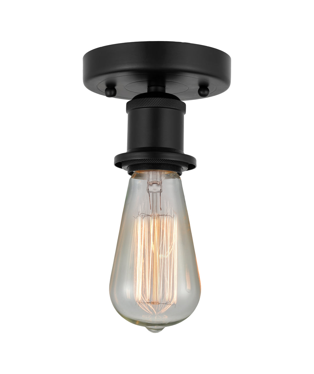 Innovations Lighting Bare Bulb Semi-Flush Mount - Matte Black Ceiling Semi Flush Mounts Innovations Lighting Default Title  