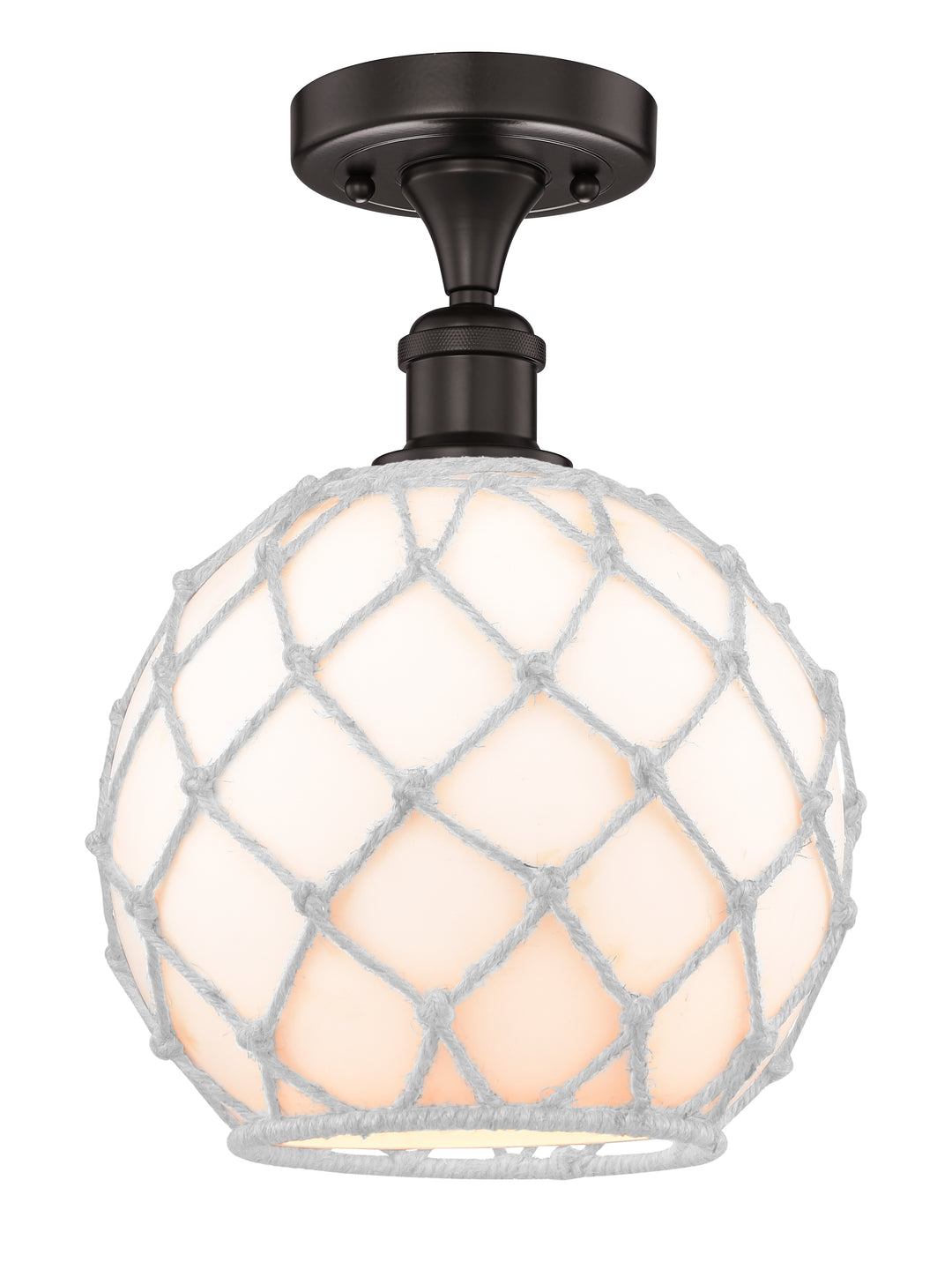 Innovations Lighting Large Farmhouse Rope Semi-Flush Mount - Oil Rubbed Bronze