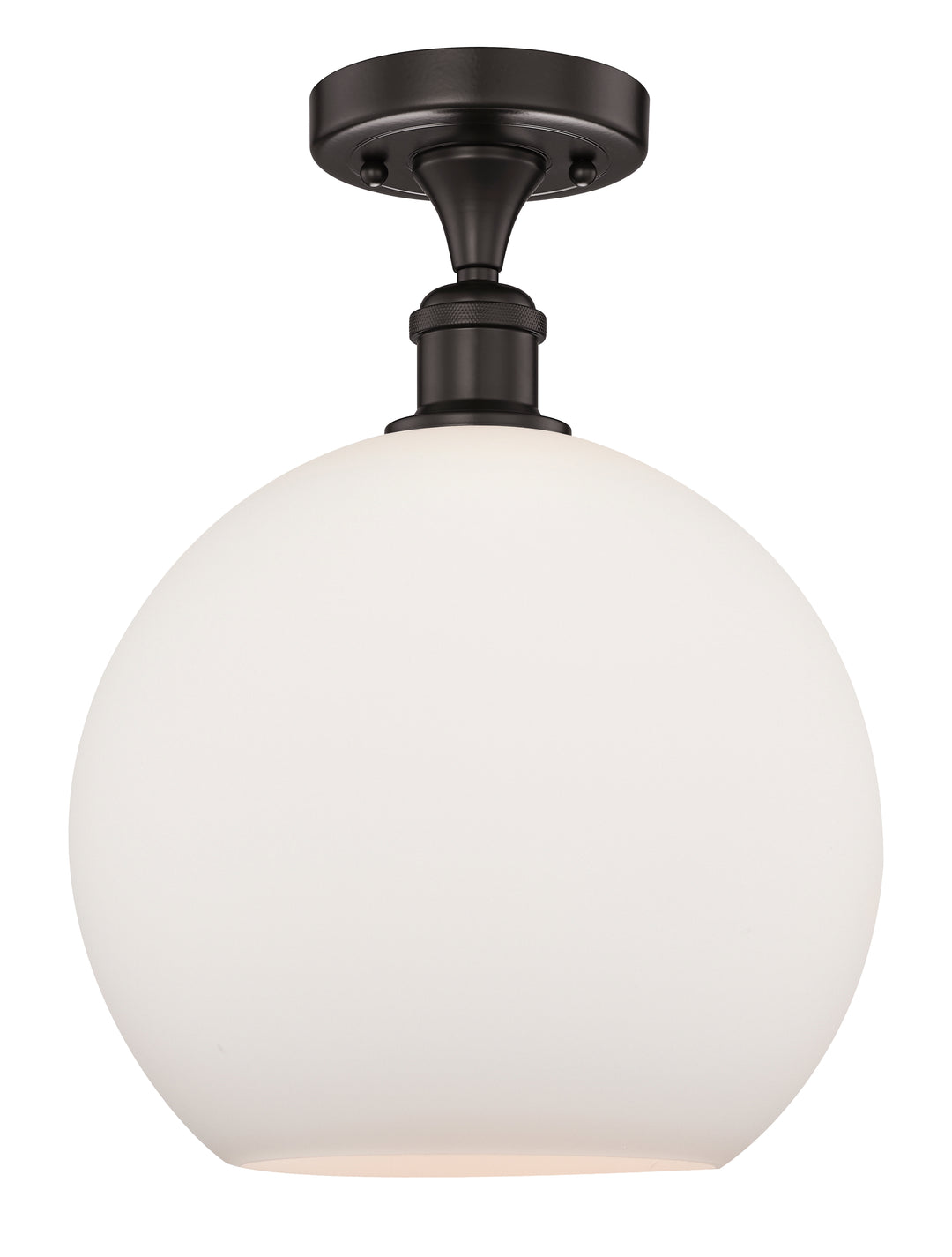 Innovations Lighting Athens 12" Semi-Flush Mount - Oil Rubbed Bronze Ceiling Semi Flush Mounts Innovations Lighting Matte White ; Glass Type: White  