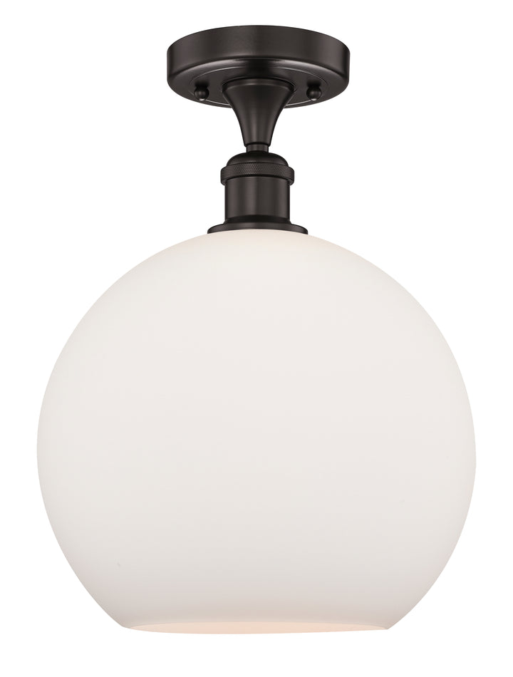 Innovations Lighting Athens 12" Semi-Flush Mount - Oil Rubbed Bronze Ceiling Semi Flush Mounts Innovations Lighting Matte White ; Glass Type: White  