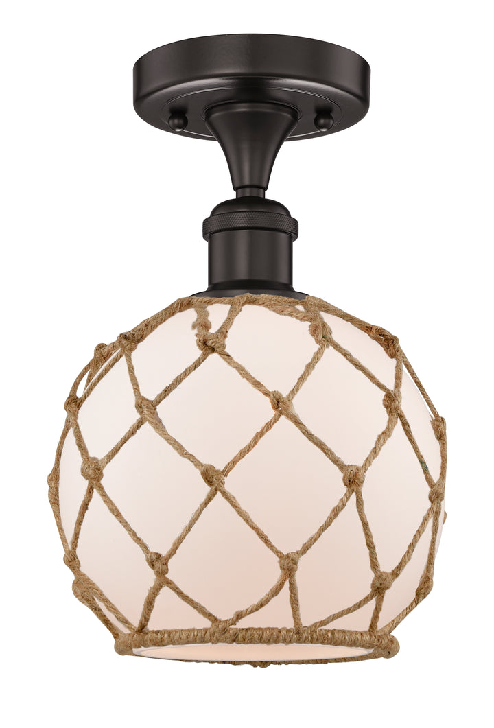 Innovations Lighting Farmhouse Rope Semi-Flush Mount - Oil Rubbed Bronze