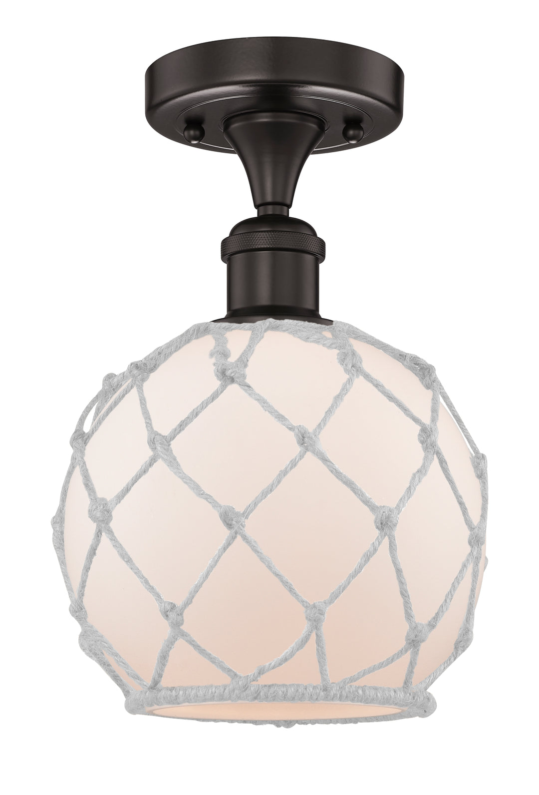 Innovations Lighting Farmhouse Rope Semi-Flush Mount - Oil Rubbed Bronze