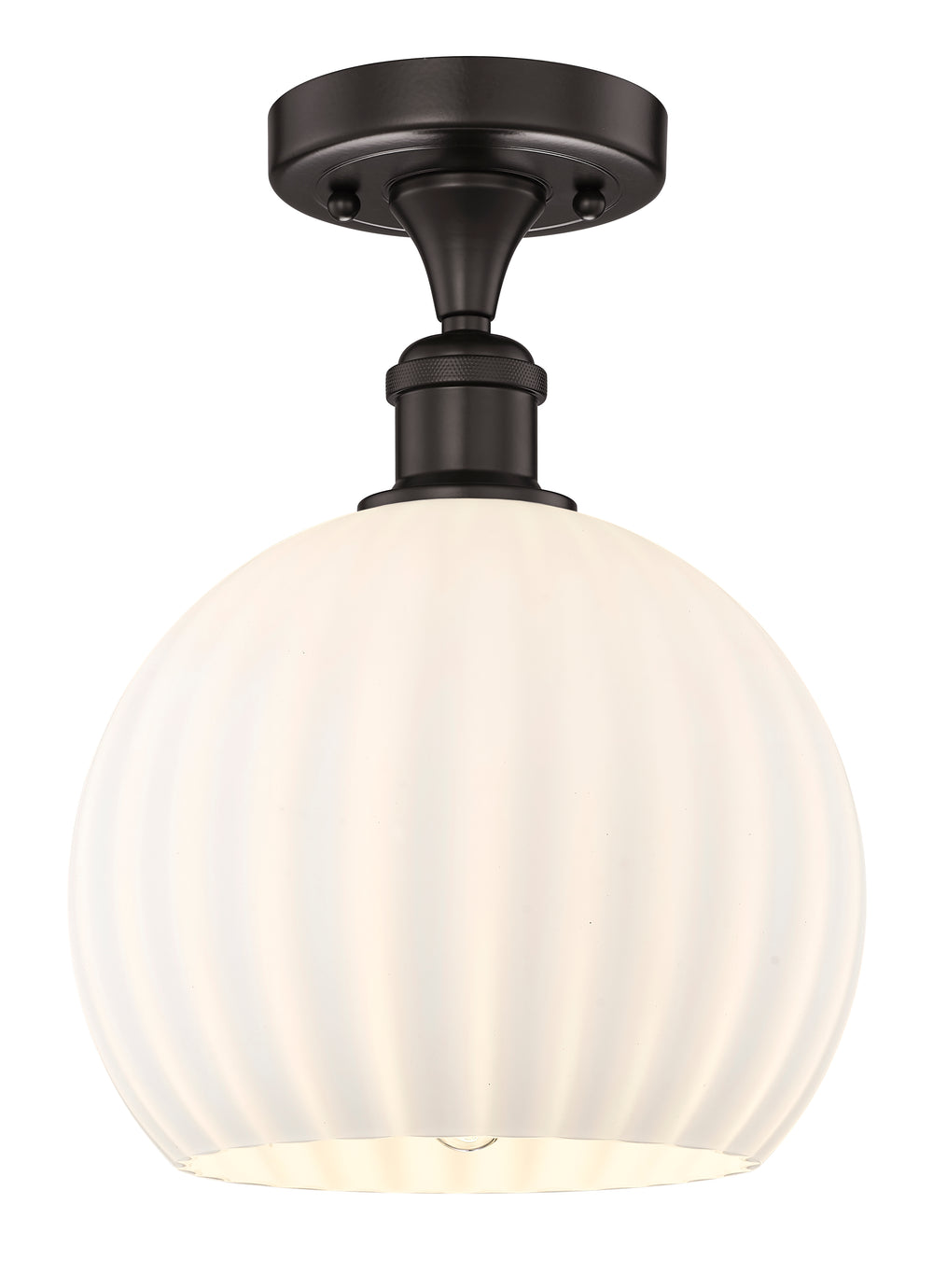 Innovations Lighting White Venetian 10" Semi-Flush Mount - Oil Rubbed Bronze