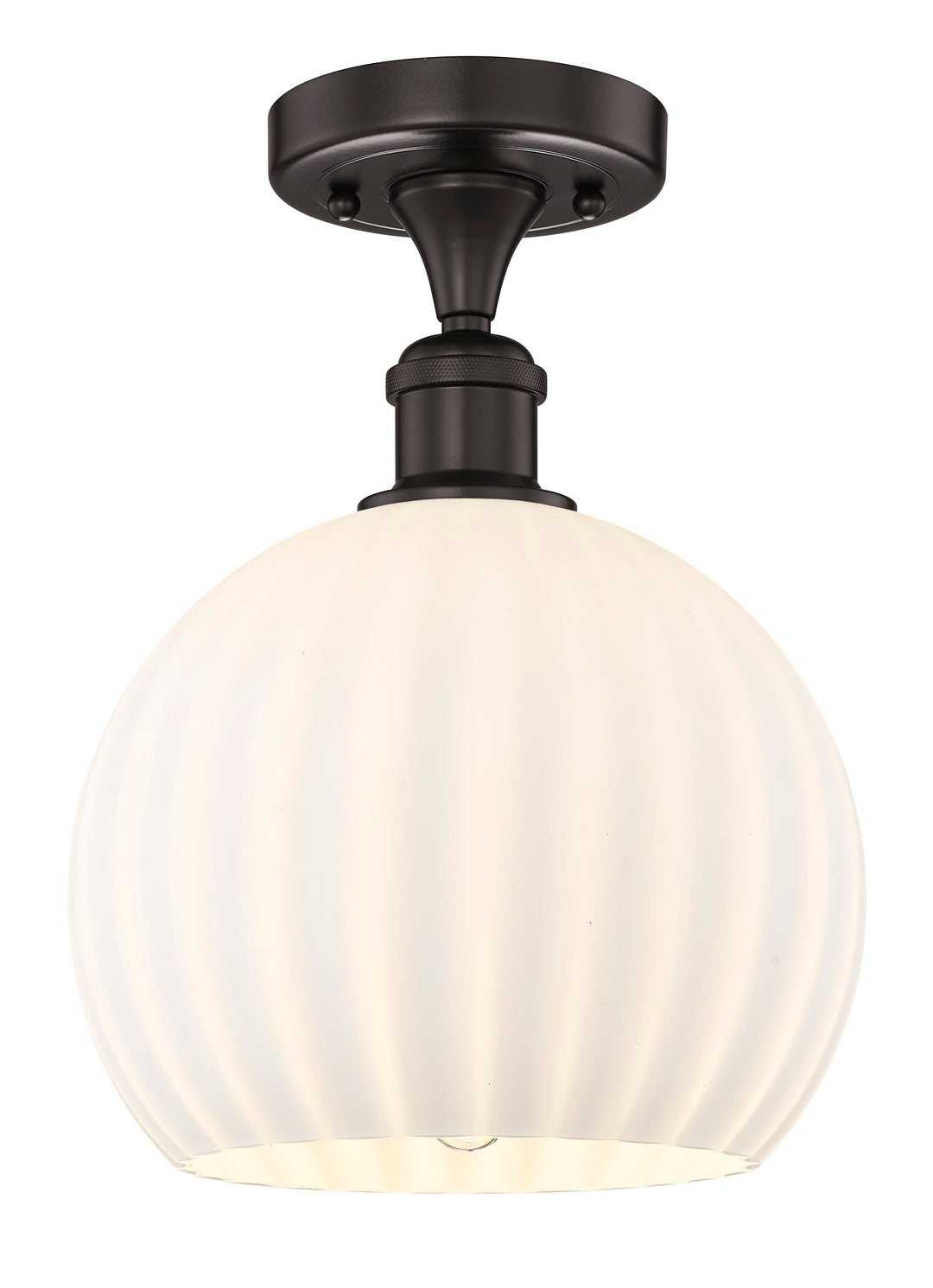 Innovations Lighting White Venetian 10" Semi-Flush Mount - Oil Rubbed Bronze