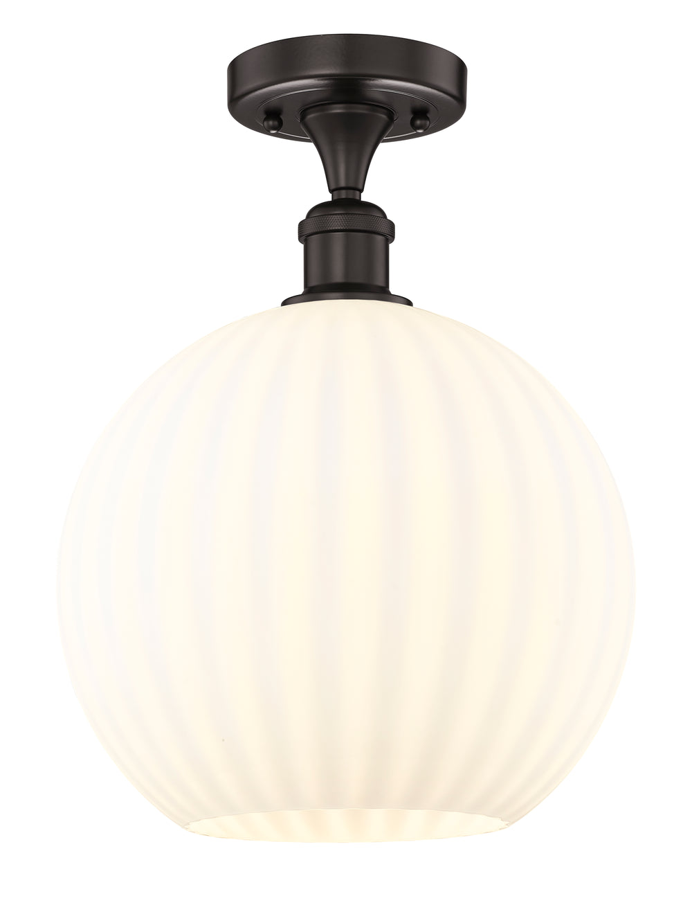 Innovations Lighting White Venetian 12" Semi-Flush Mount - Oil Rubbed Bronze